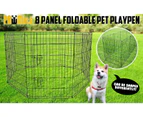 Paw Mate Pet Playpen 8 Panel 42in Foldable Dog Cage + Cover