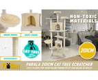 Paw Mate 201cm Beige Cat Tree Parala Multi Level Scratcher