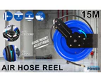 Dynamic Power Air Hose Reel Automotive Industrial 15m Retractable Rewind