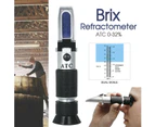 Handheld Brix Refractometer ATC 0-32% Dual Scale for Beer Wort and Wine