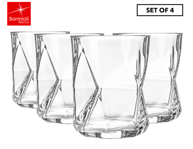 Set of 4 Bormioli Rocco 410mL Cassiopea D.O.F. Glass Tumblers