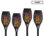 25th Hour Solar Flaming Tiki Lamp 4-Pack