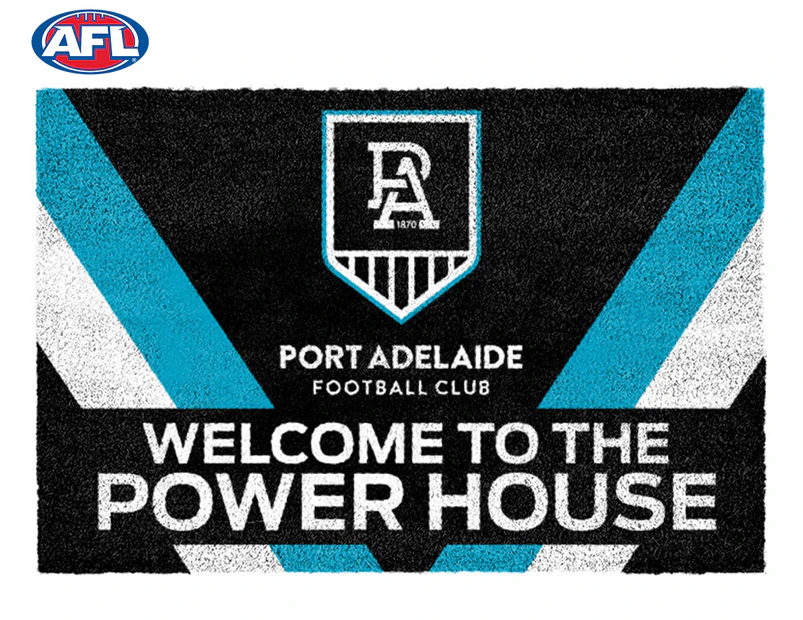 AFL Port Adelaide Power Door Mat - Light Blue/Black/White