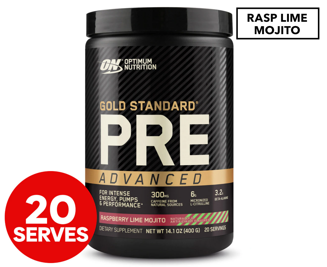 Optimum Nutrition Gold Standard Pre Advanced | Pre Workout - Raspberry Lime Mojito