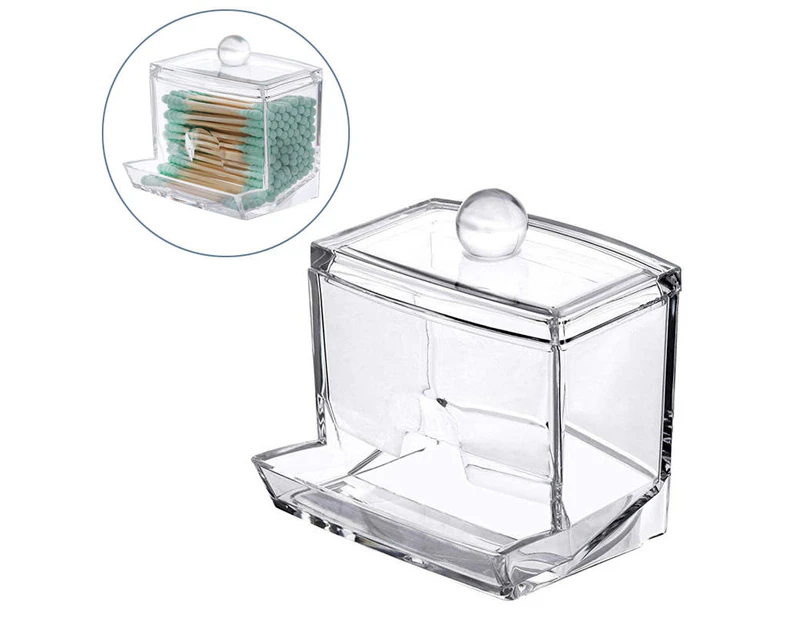 MadeSmart Cotton Swab Pads Holder  Cotton Buds Ball Dispenser Organizer Box Clear Acrylic Cotton Pad Container