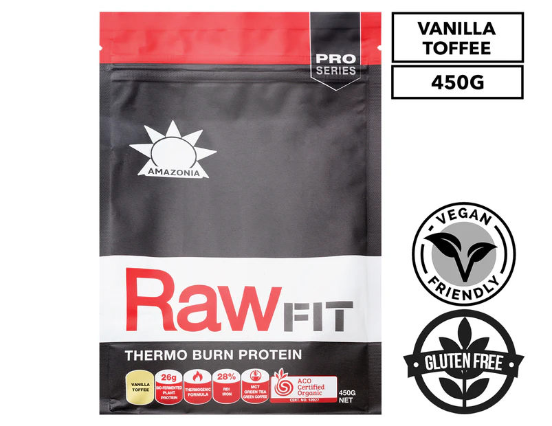 Amazonia RawFIT Thermo Burn Protein Powder Vanilla Toffee 450g / Serves
