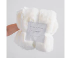 Luxury Faux Fur Throw Blanket - White Fox