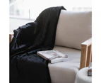 Luxury Faux Fur Throw Blanket - Black Fox