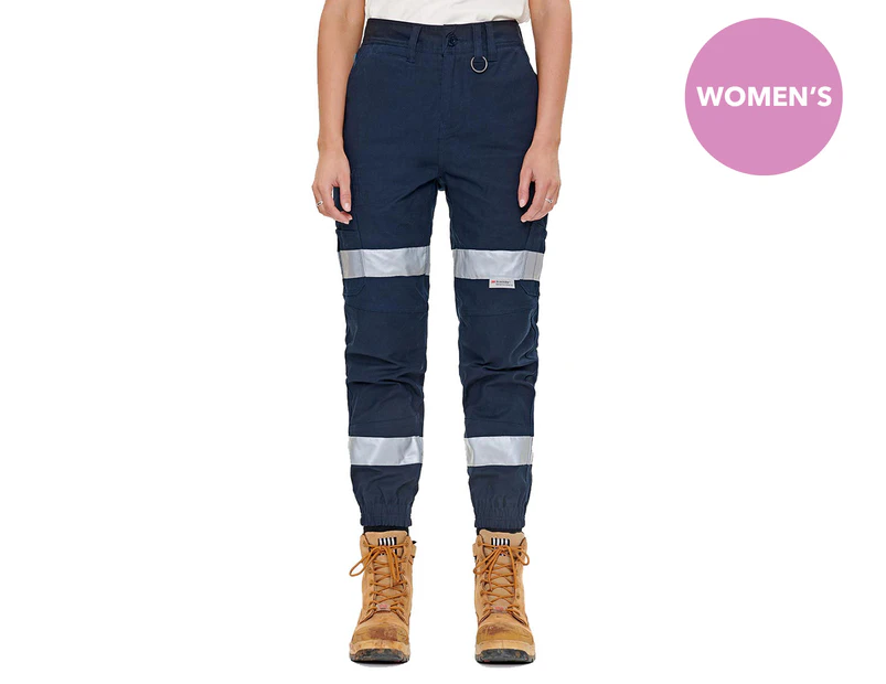 Elwood Workwear Women's Reflective Cuffed Pants - Navy