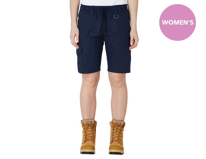 Elwood Workwear Women's Elastic Utility Shorts - Navy