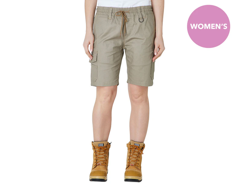 Elwood Workwear Women's Elastic Utility Shorts - Stone