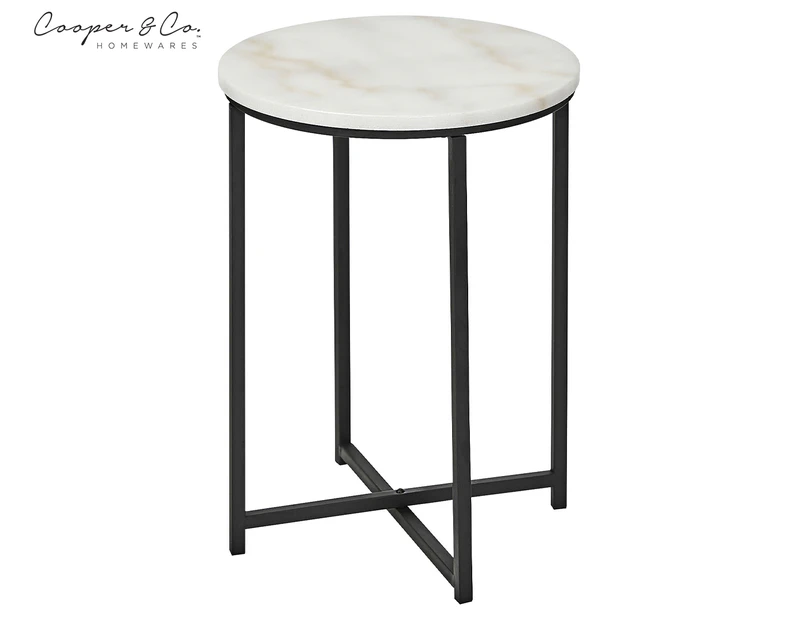 Cooper & Co. Ali Marble Side Table - Black/White