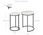 Cooper & Co. 2-Piece Marble Ada Nested Side Table Set - Black/White