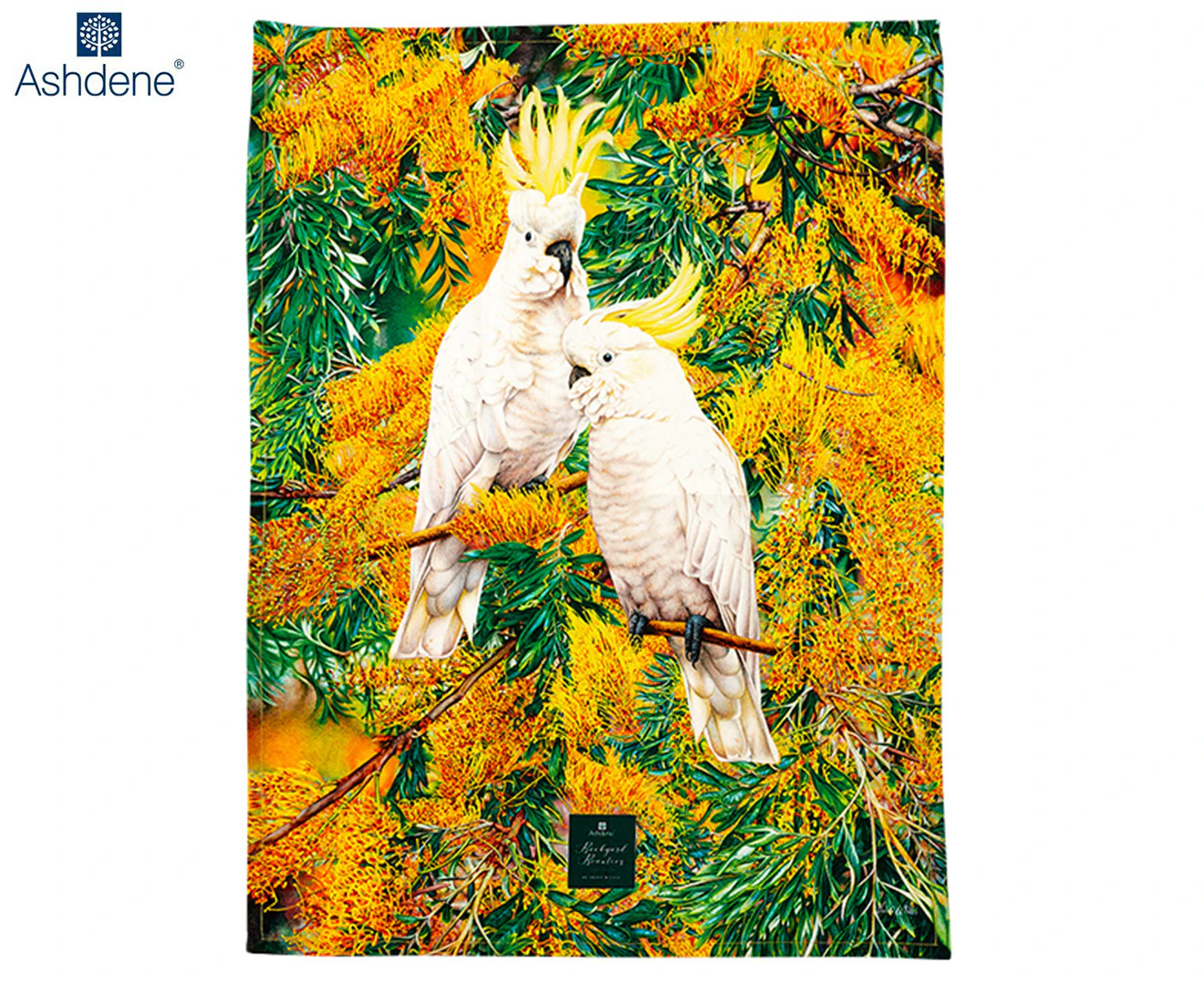 Set of 2 Backyard Beauties Kitchen Tea Towels Cockatoos 50 x 70 cm