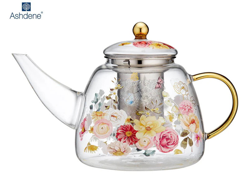 Ashdene 1.3L Springtime Soiree Infuser Glass Teapot