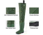 TideWe Hip Wader, Lightweight Hip Boot for Men and Women,2-Ply PVC/Nylon Fishing Hip Wader (Green and Brown)
