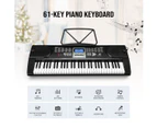 Melodic 61-Key Portable Electronic Keyboard Electric Piano with Microphone Power Adaptor
