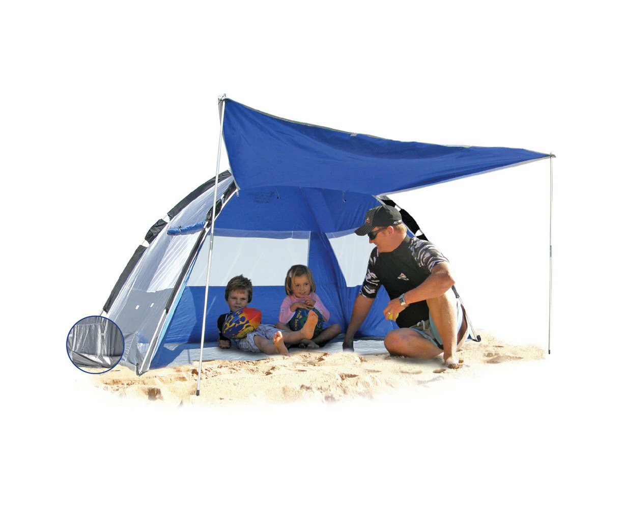 Land & Sea Sports 213x133cm Deluxe Dome Beach Pop-Up Zip Front Tent/Shade Canopy