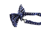 Boys Navy With White Polka Dots Patterned Bow Tie Polyester