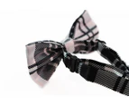 Boys White & Black Plaid Patterned Bow Tie Polyester