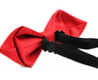 Boys Diamond Red Patterned Bow Tie Cotton