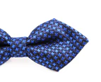 Boys Diamond Navy & Blue Crosses Patterned Bow Tie Cotton
