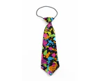 Kids Boys Multicoloured Patterned Elastic Neck Tie - Splash Polyester