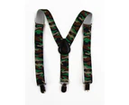 Boys Adjustable Army Camouflage Patterned Suspenders Fabric