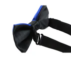 Boys Blue Two Tone Layer Bow Tie Polyester