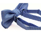 Boys Sky Blue Bow Tie With White Polka Dots Polyester