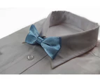 Boys Light Blue Plain Bow Tie Polyester