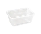 1000ml (XLarge) | 300 Pcs Take Away Containers & Lids Disposable | Plastic Food Storage