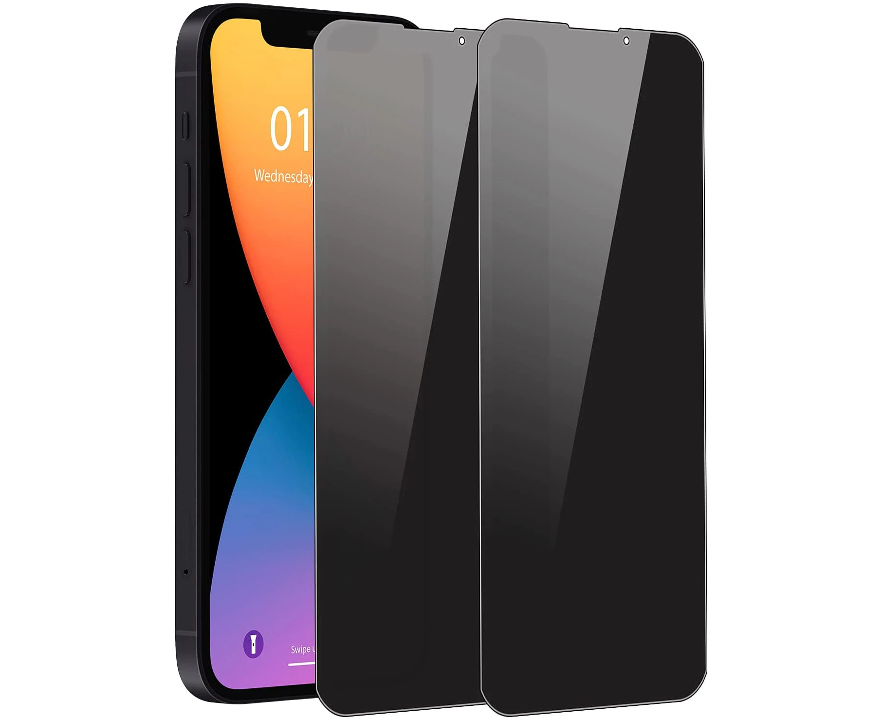 [2 Pack] Full Coverage 9H Privacy Anti Spy Tempered Glass Screen Protector for Apple iPhone 12 Pro MAX