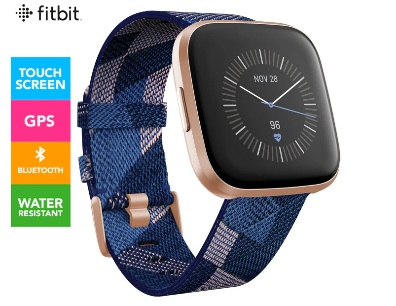 Fitbit Versa 2 Special Edition Smart Fitness Watch - Pink Woven/Navy