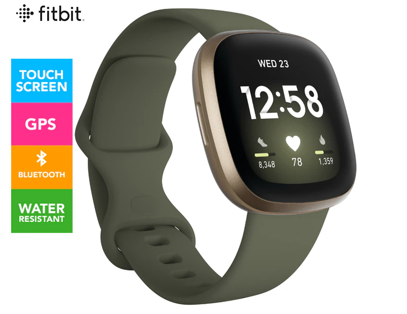 Fitbit Versa 3 Smart Fitness Watch - Olive/Soft Gold