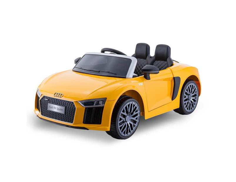 R8 Spyder Audi Licensed Kids Electric Ride On Car Yellow