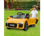 R8 Spyder Audi Licensed Kids Electric Ride On Car Yellow