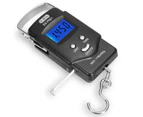 [Backlit LCD Display]Dr.metre ES-PS01 110lb/50kg Electronic Balance Digital Fishing Postal Hanging Hook Scale with Measuring Tape, 2 AAA Batteries Included