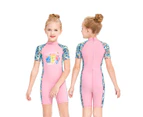 Adore Girls Summer Sunscreen One-piece Short-sleeved Quick-drying Swimsuit-M150313K-Pink