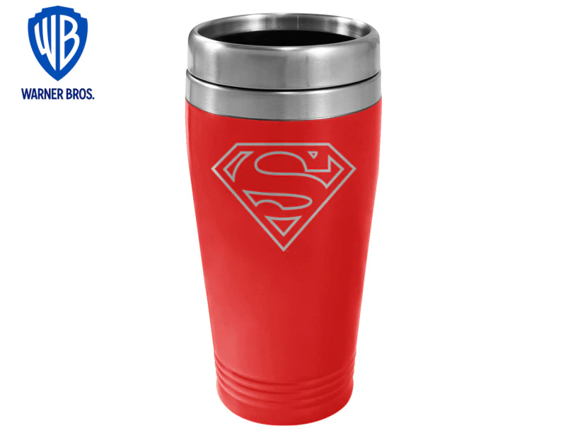 Superman 450mL Stainless Steel Travel Mug - Red/Silver