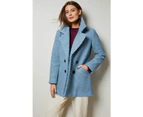 Womens Grace Hill Boucle Coat Antique Blue
