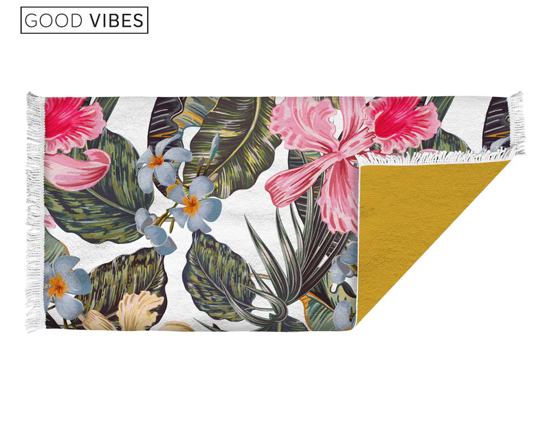 Good Vibes Double Sided Beach Towel - Hibiscus Shore