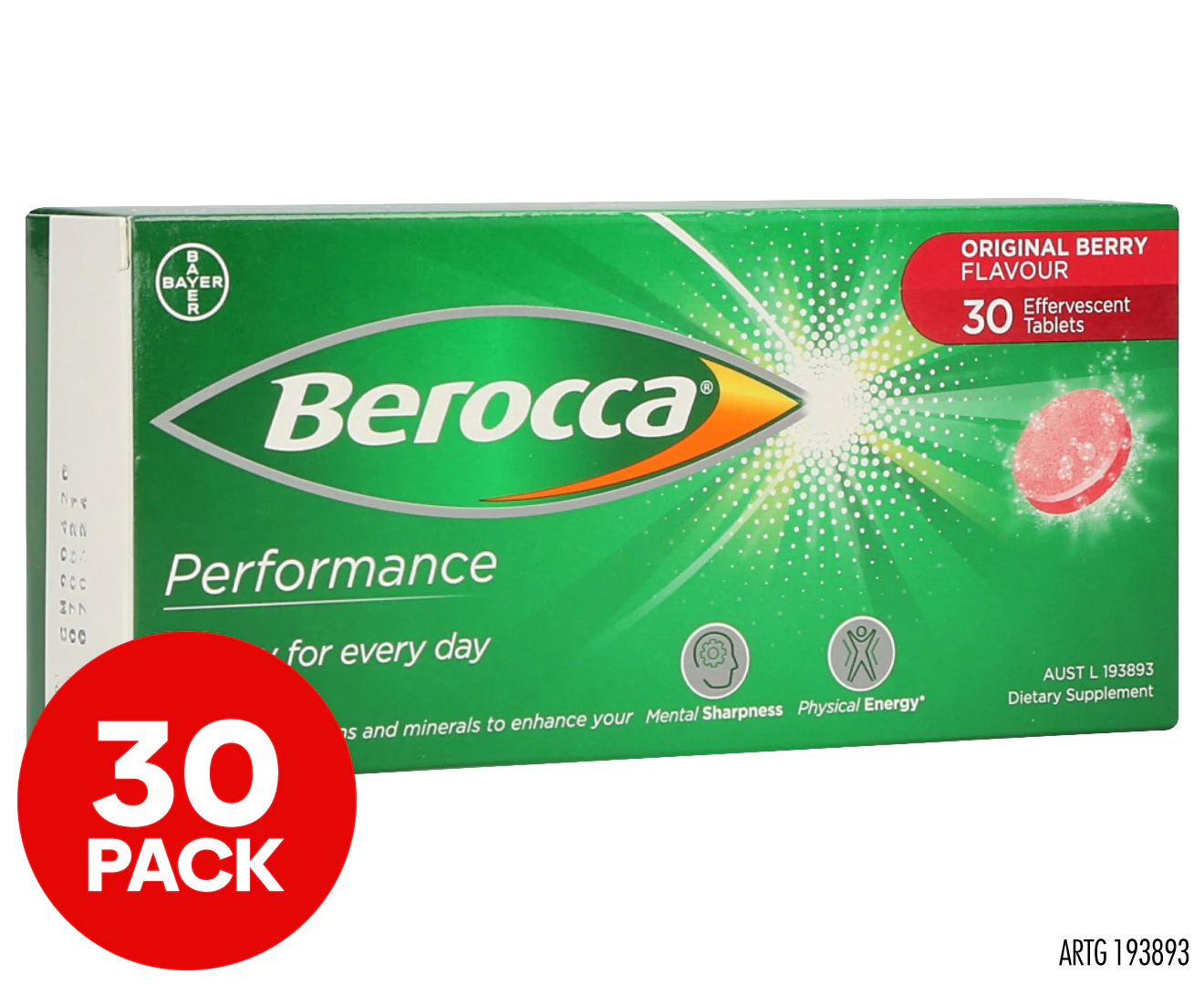 Berocca Performance Effervescent Original Berry 30 Tabs