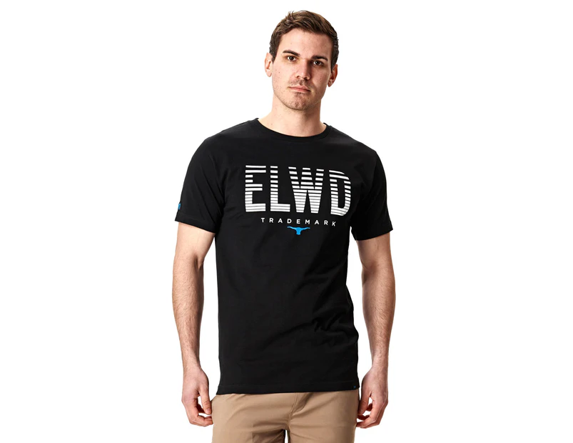 ELWD Workwear Men's Slice Tee / T-Shirt / Tshirt - Black/White/Blue