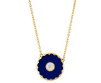 Marc Jacobs The Medallion Pendant Necklace - Gold/Blue