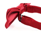 Boys Red Plain Bow Tie Polyester