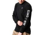 ELWD Workwear Men's WW Long Sleeve Tee / T-Shirt / Tshirt - Black/White