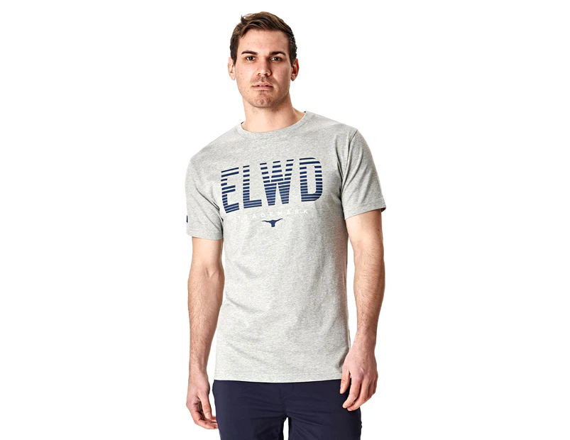ELWD Workwear Men's Slice Tee / T-Shirt / Tshirt - Grey Marle/Blue/White
