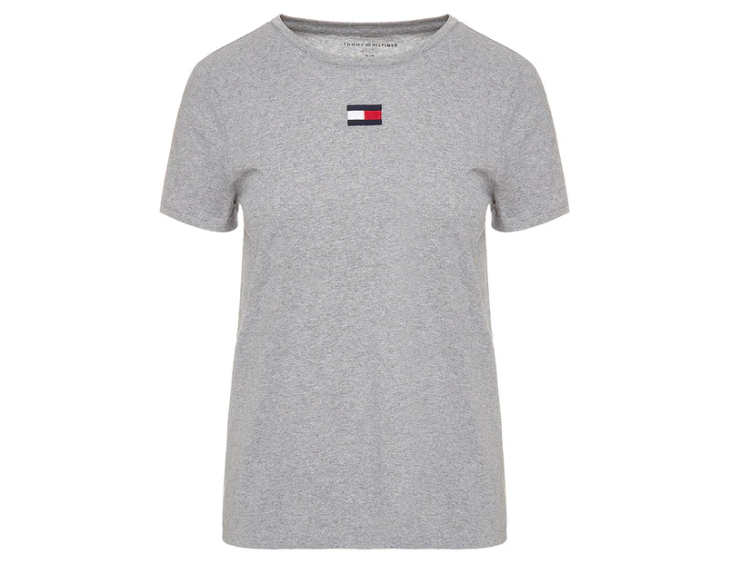 Tommy Hilfiger Women's Veronica Flag Tee / T-Shirt / Tshirt - Grey Heather