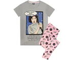 Star Wars Womens Princess Leia Pyjama Set (Grey/Pink) - NS6120